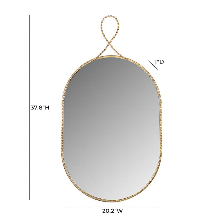 Image 5 Ravina Braided Brass 17 3/4" x 20 1/4" Oval Wall Mirror more views