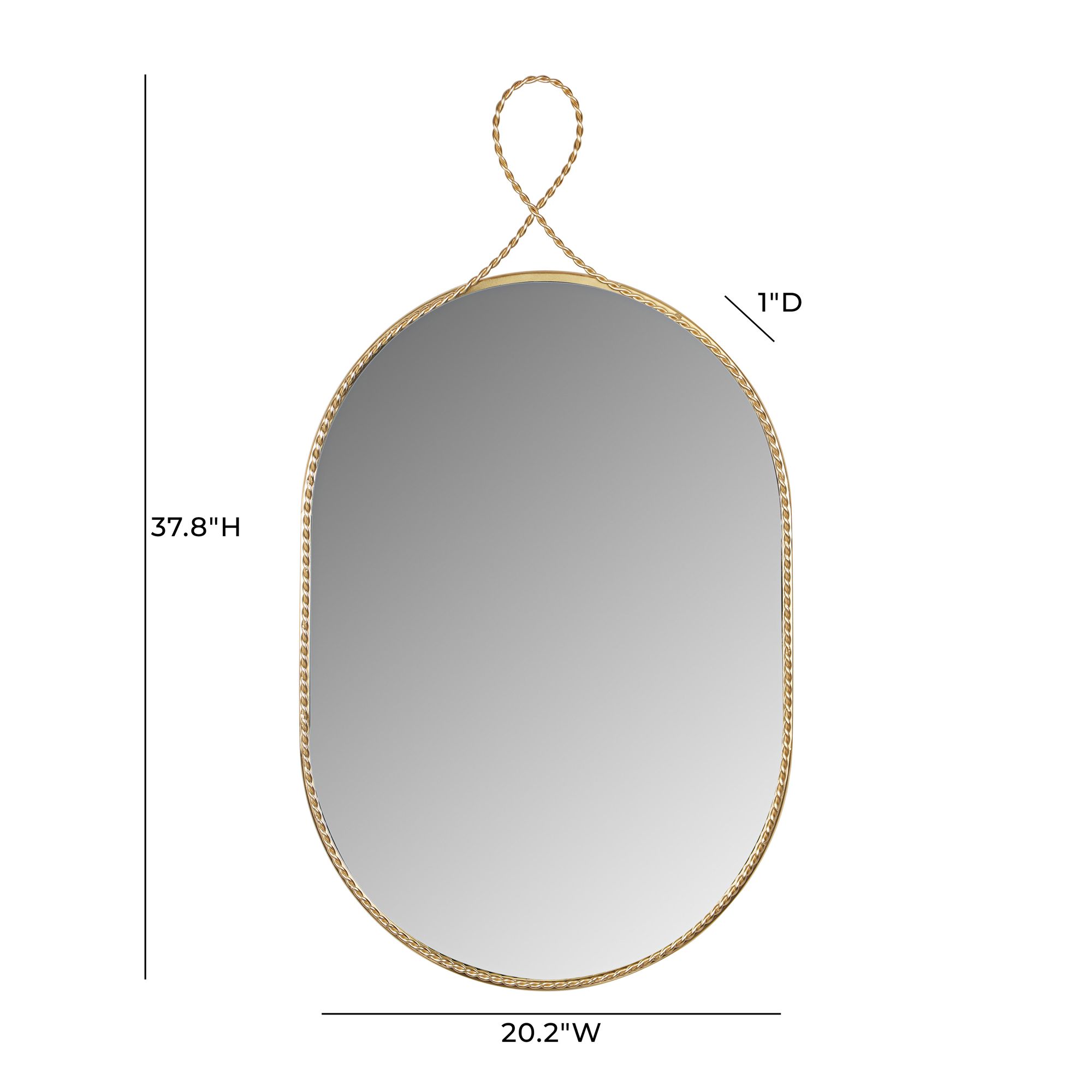 Image 5 Ravina Braided Brass 37 3/4" x 20 1/4" Oval Wall Mirror more views