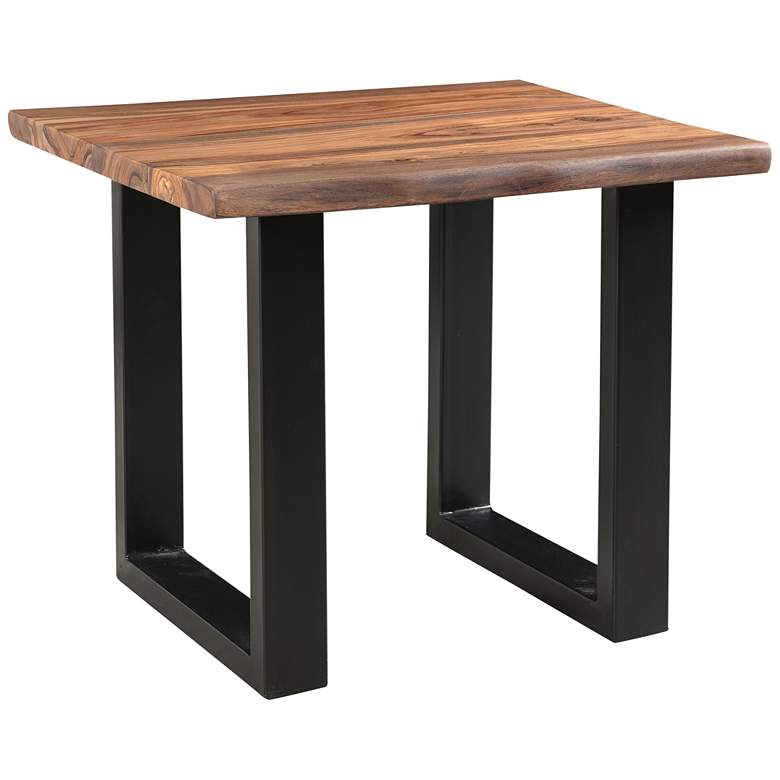 Image 3 Raw Edge Brownstone 28" Wide Black and Wood End Table