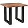 Raw Edge Brownstone 28" Wide Black and Wood End Table