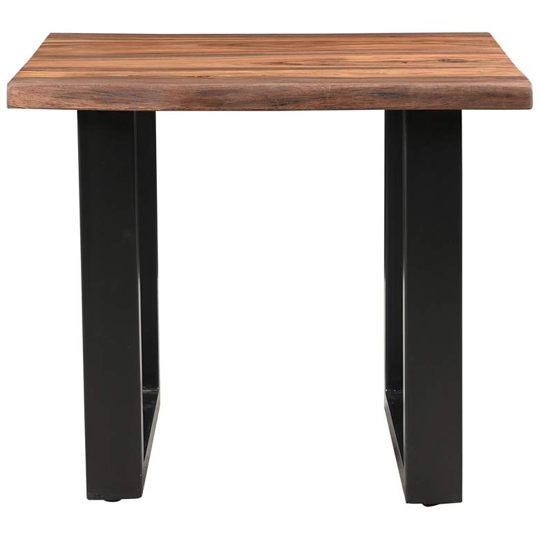 Image 6 Raw Edge Brownstone 28" Wide Black and Wood End Table more views
