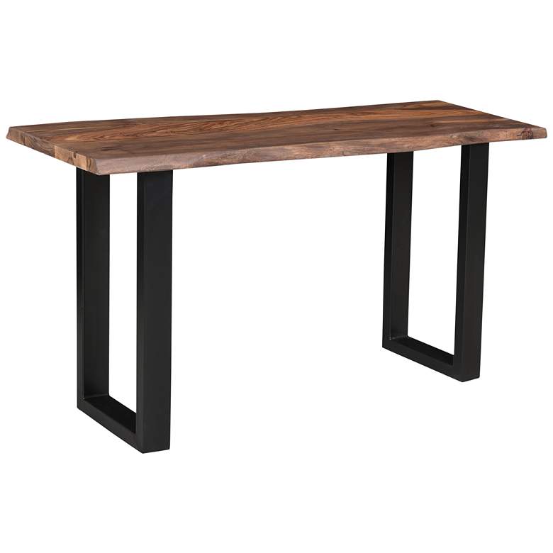 Image 2 Raw Edge Brownstone 58" Wide Black and Wood Console Table
