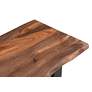 3_Raw Edge Brownstone 58" Wide Black and Wood Console Table more views