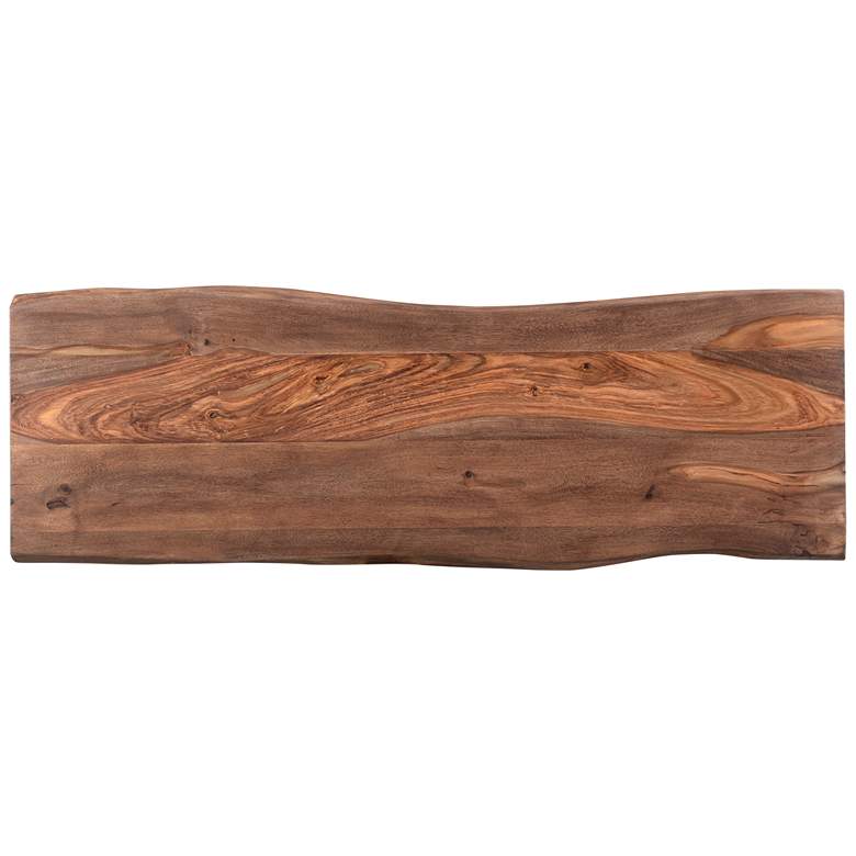 Image 4 Raw Edge Brownstone 58" Wide Black and Wood Console Table more views