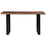 5_Raw Edge Brownstone 58" Wide Black and Wood Console Table more views