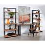6_Raw Edge Brownstone 58" Wide Black and Wood Console Table more views