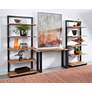 Raw Edge Brownstone 58" Wide Black and Wood Console Table
