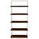 Raw Edge Brownstone 75" High Chrome and Wood Etagere Bookcase