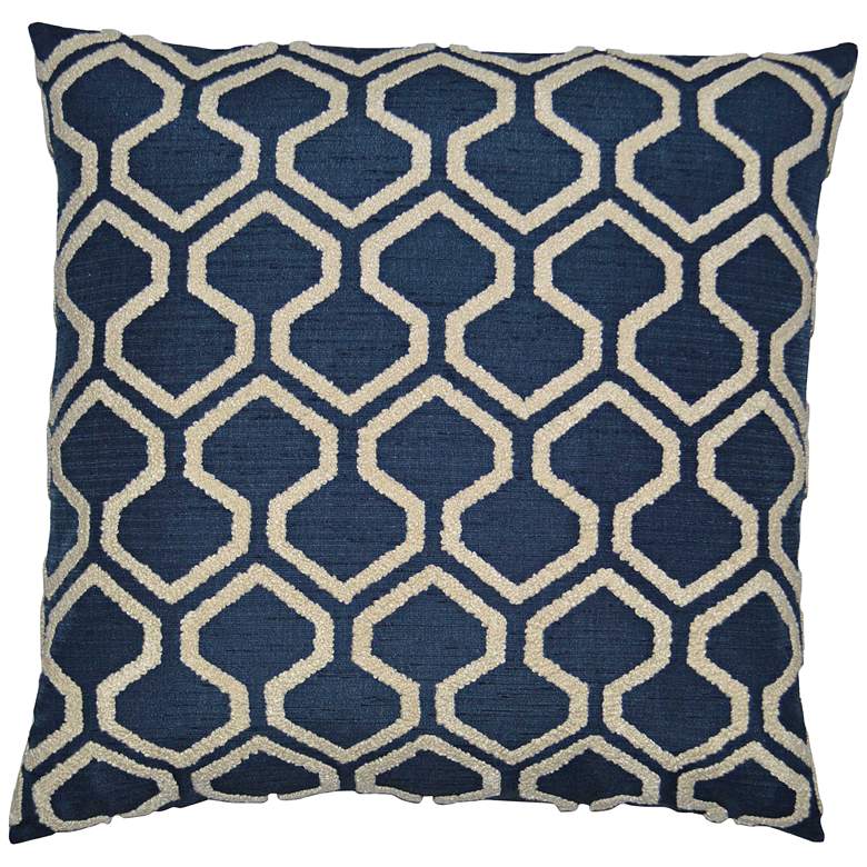 Image 1 Raw Edges Indigo 22" Square Decorative Throw Pillow