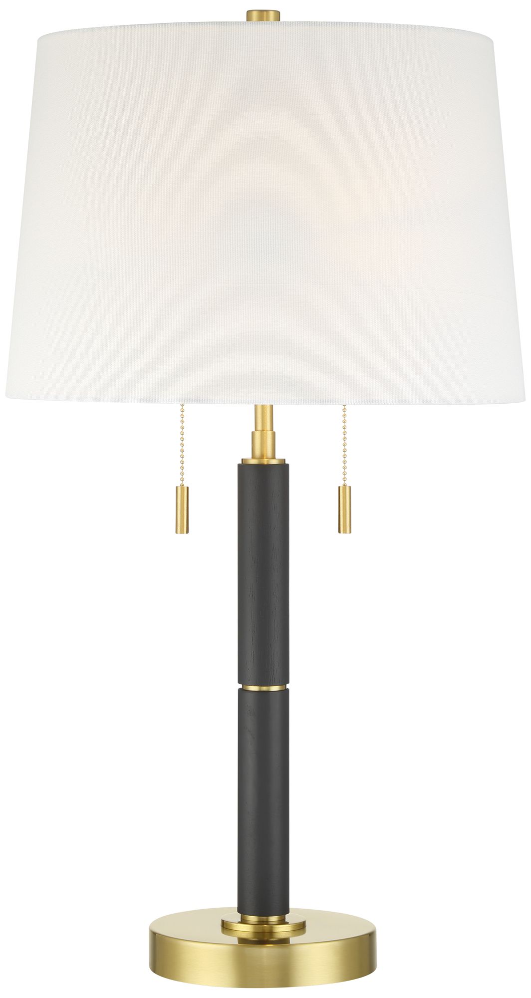Image 2 Rawdon 27" High Antique Brass and Black 2-Light Pull-Chain Table Lamp
