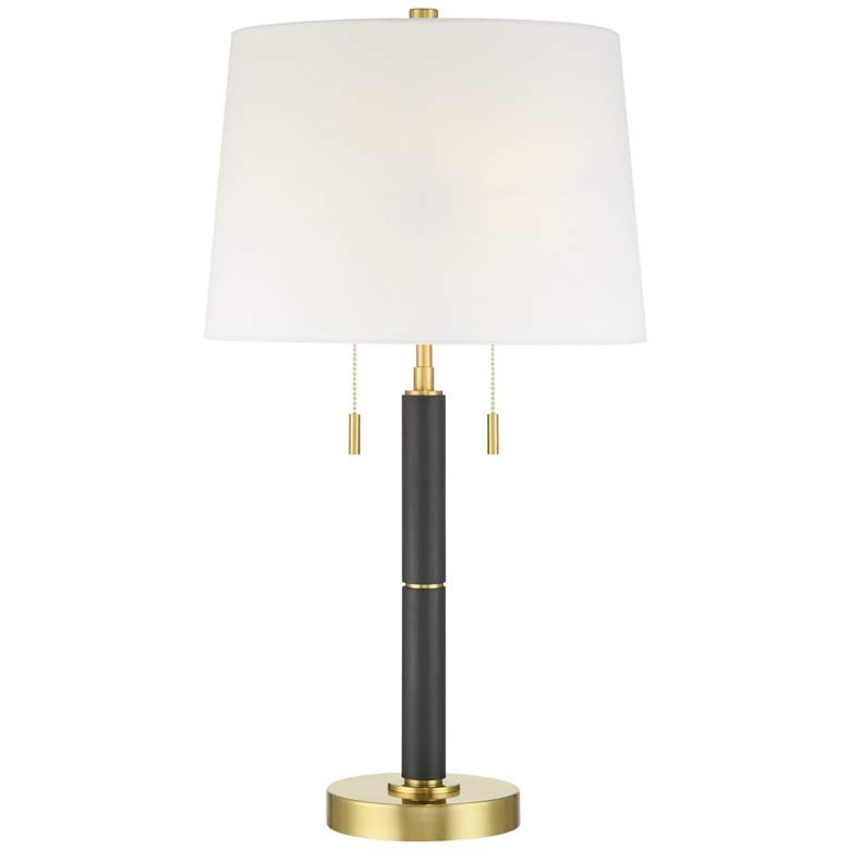 Image 2 Rawdon 27" High Antique Brass and Black 2-Light Pull-Chain Table Lamp