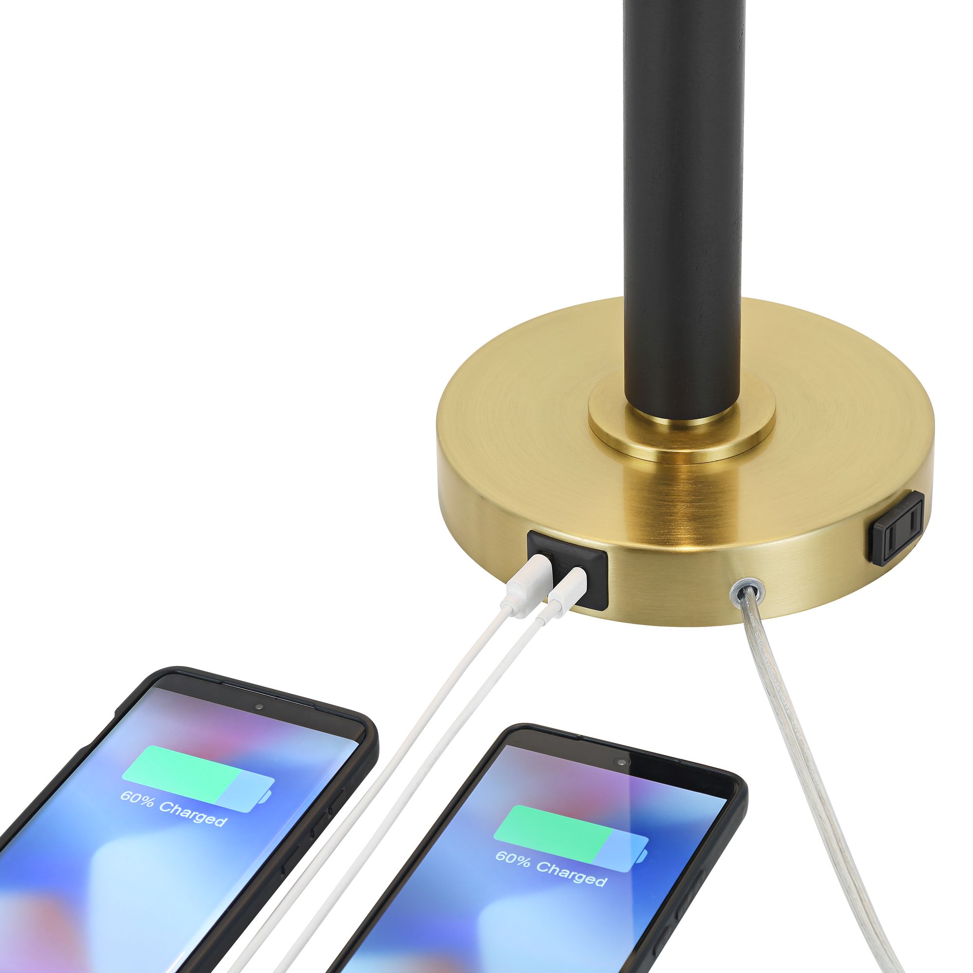 Image 3 Rawdon 27" High Antique Brass and Black 2-Light Pull-Chain Table Lamp more views