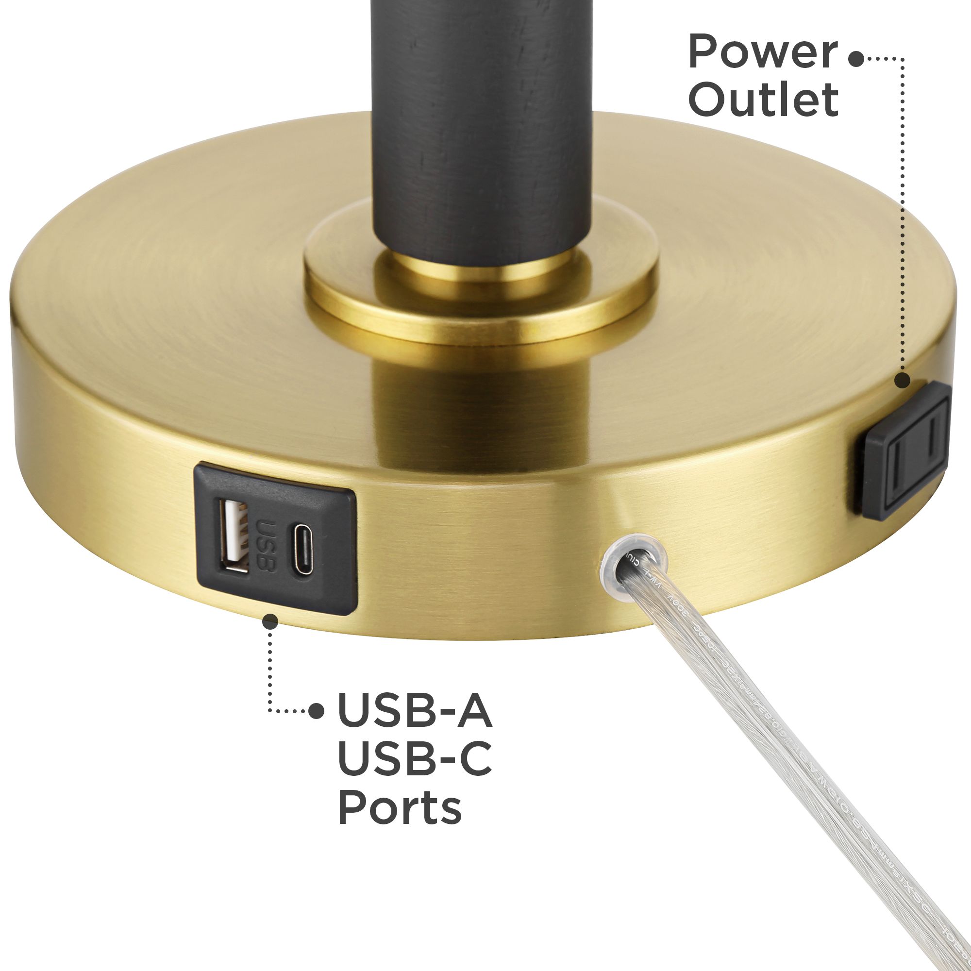 Image 4 Rawdon 27" High Antique Brass and Black 2-Light Pull-Chain Table Lamp more views