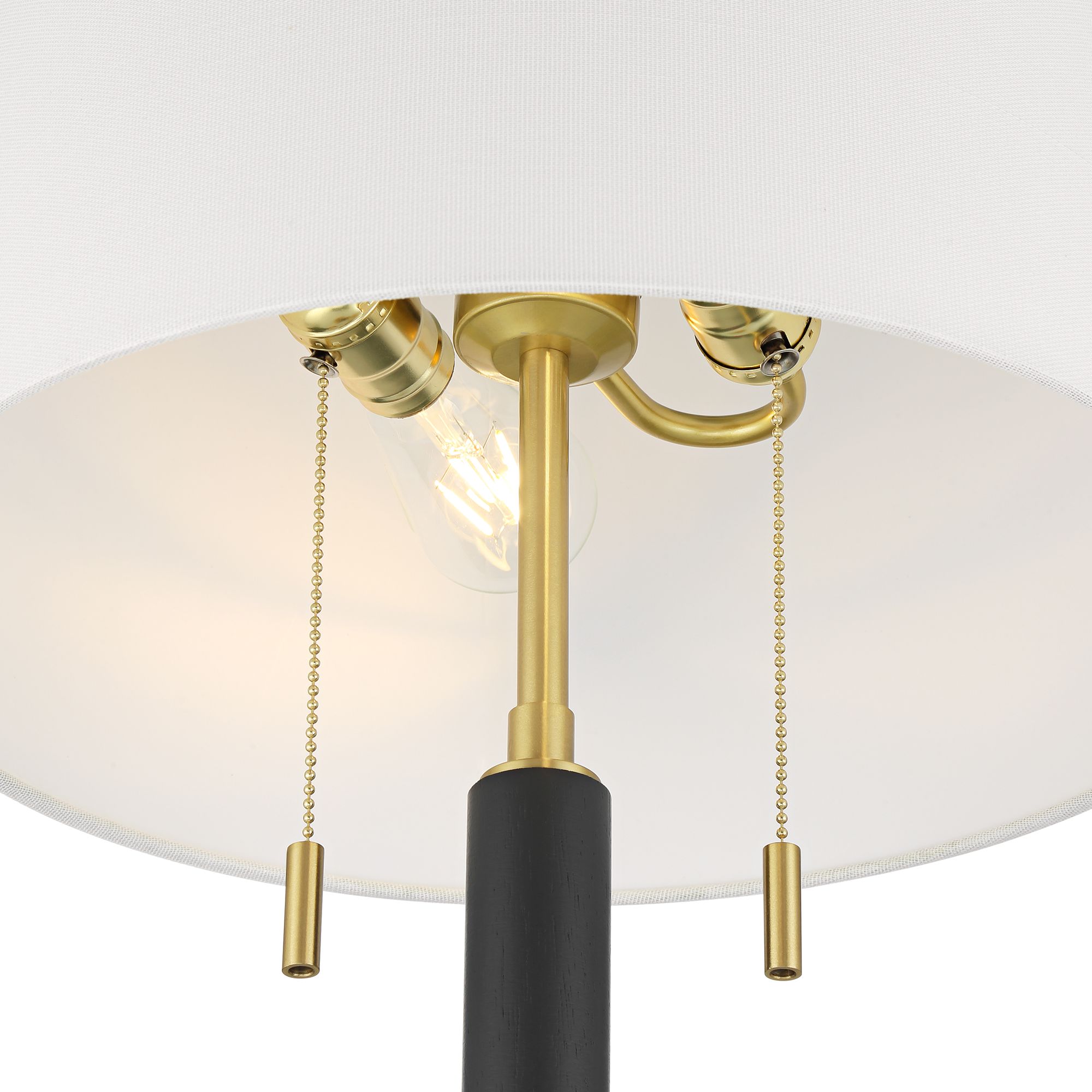 Image 6 Rawdon 27" High Antique Brass and Black 2-Light Pull-Chain Table Lamp more views