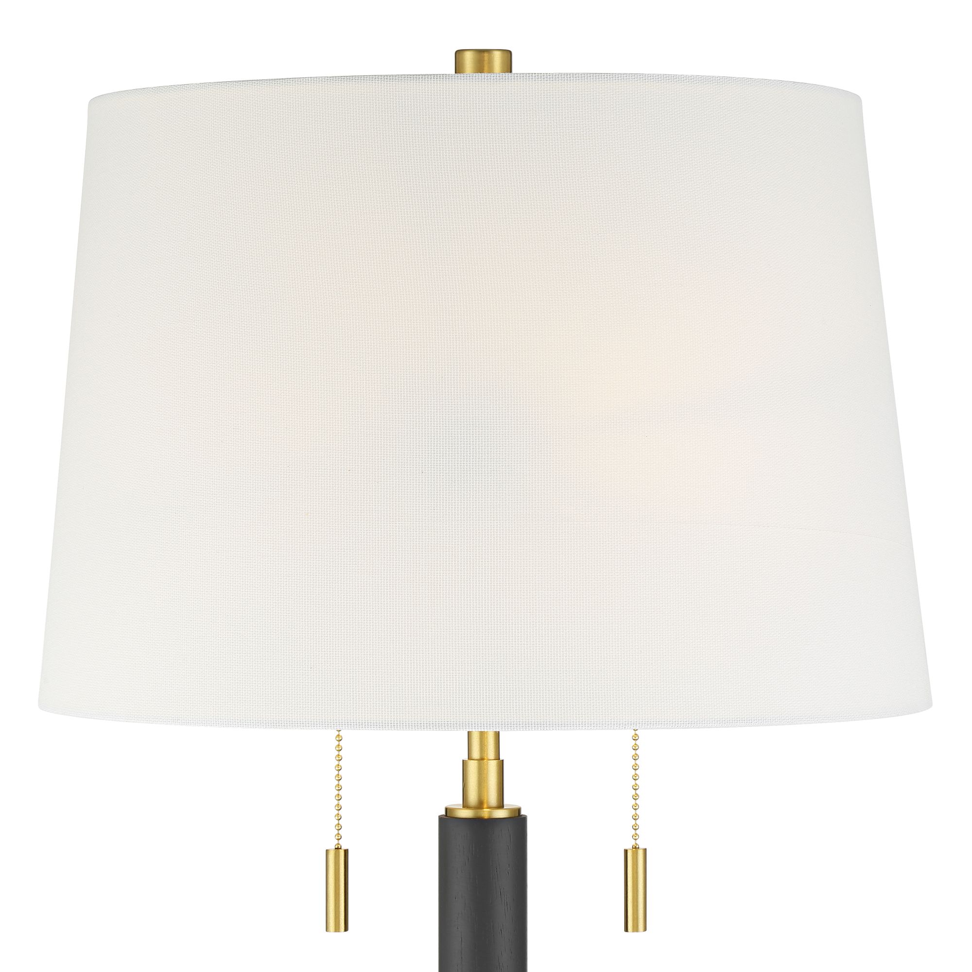 Image 7 Rawdon 27"H Brass Black 2-Light Pull-Chain Table Lamp Set with Dimmer more views