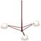 Ray 35.75"W 3-Light Oxide Red Frame Round Chandelier With Opal White S