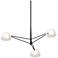 Ray 35.75"W 3-Light Satin Black Frame Round Chandelier w/ Opal White S