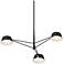 Ray 35.75"W 3-Light Satin Black Frame Round Chandelier w/ Satin Black