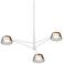 Ray 35.75"W 3-Light Warm Gray Frame Round Chandelier w/ Smoked Etched