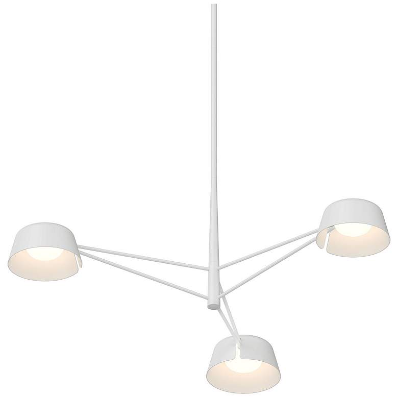 Image 1 Ray 35.75"W 3-Light Warm Gray Frame Round Chandelier With Warm Gray Sh