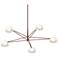 Ray 45.25"W 5-Light Oxide Red Frame Round Chandelier With Opal White S