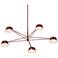 Ray 45.25"W 5-Light Oxide Red Frame Round Chandelier With Oxide Red Sh