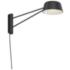 Ray 6" High Satin Black Frame Short Wall Lamp With Satin Black Shade