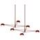 Ray 67.75"W 6-Light Oxide Red Frame Rectangle Chandelier w/ Oxide Red