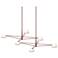 Ray 67.75"W 6-Light Oxide Red Rectangle Chandelier w/ Opal White Shade