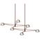 Ray 67.75"W 6-Light Oxide Red Rectangle Chandelier w/ Smoked Etched Sh