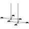 Ray 67.75"W 6-Light Satin Black Rectangle Chandelier w/ Satin Black Sh