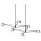 Ray 67.75"W 6-Light Satin Black Rectangle Chandelier w/ Smoked Etched