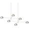 Ray 67.75"W 6-Light Warm Gray Rectangle Chandelier w/ Smoked Etched Sh