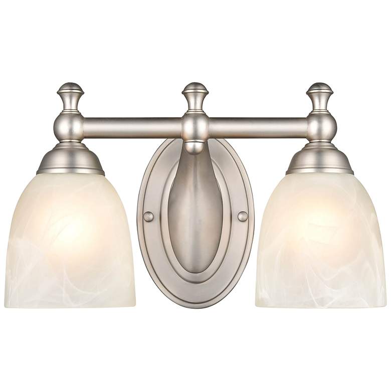 Image 1 Rayburne 8" High Satin Nickel 2-Light Wall Sconce