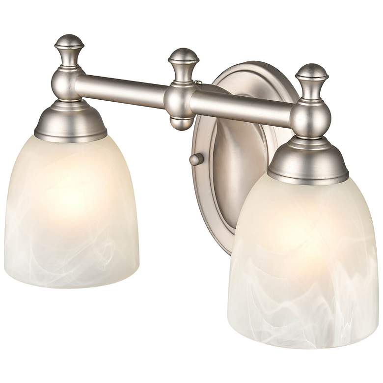 Image 3 Rayburne 8" High Satin Nickel 2-Light Wall Sconce more views