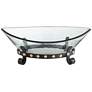 Rayden 23 1/4" Wide Decorative Glass Bowl with Studded Base