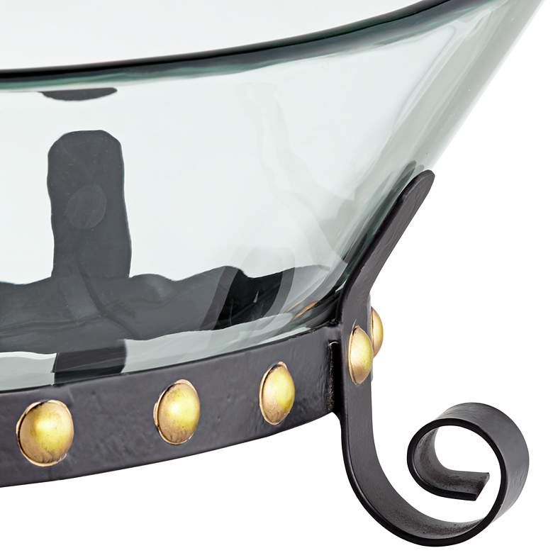 Image 3 Rayden 23 1/4" Wide Decorative Glass Bowl with Studded Base more views