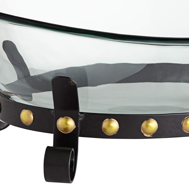 Image 4 Rayden 23 1/4" Wide Decorative Glass Bowl with Studded Base more views