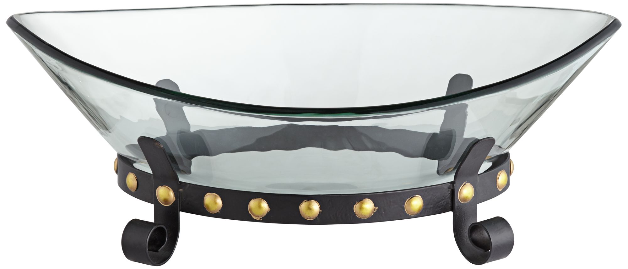 Iron Scroll Stand with Oval Glass Bowl 2W645 Lamps Plus