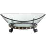 Rayden 23 1/4" Wide Decorative Glass Bowl with Studded Base