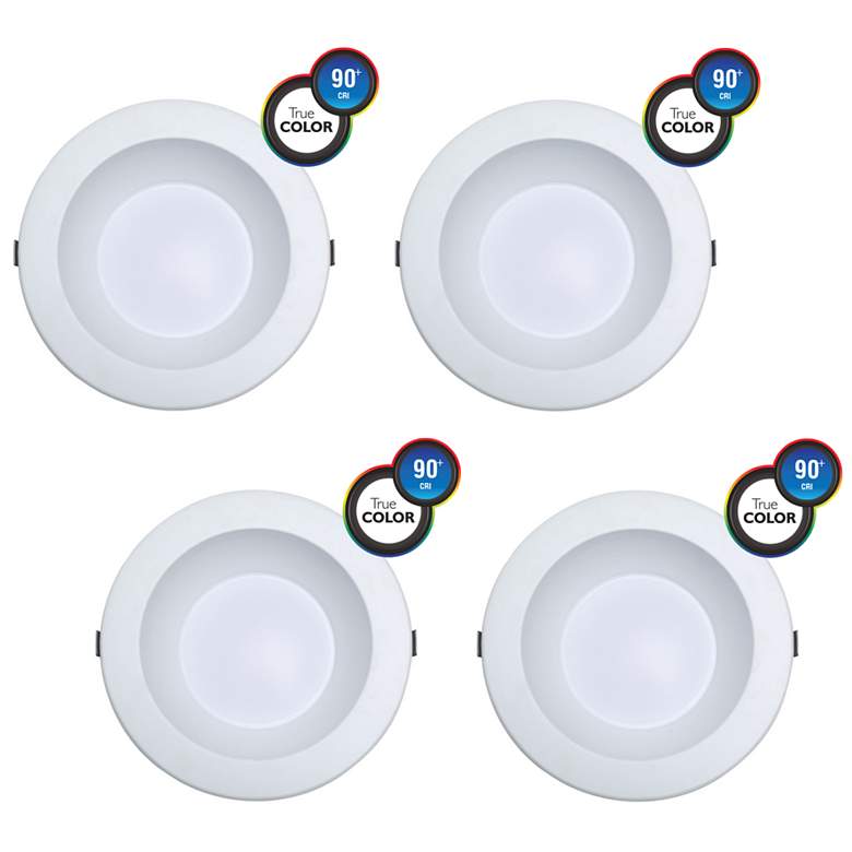 Image 1 Rayden 6" White 3CCT LED Commercial Downlights Set of 4