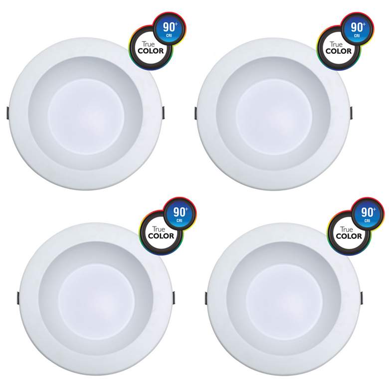 Image 1 Rayden 8" White 3CCT LED Commercial Downlights Set of 4