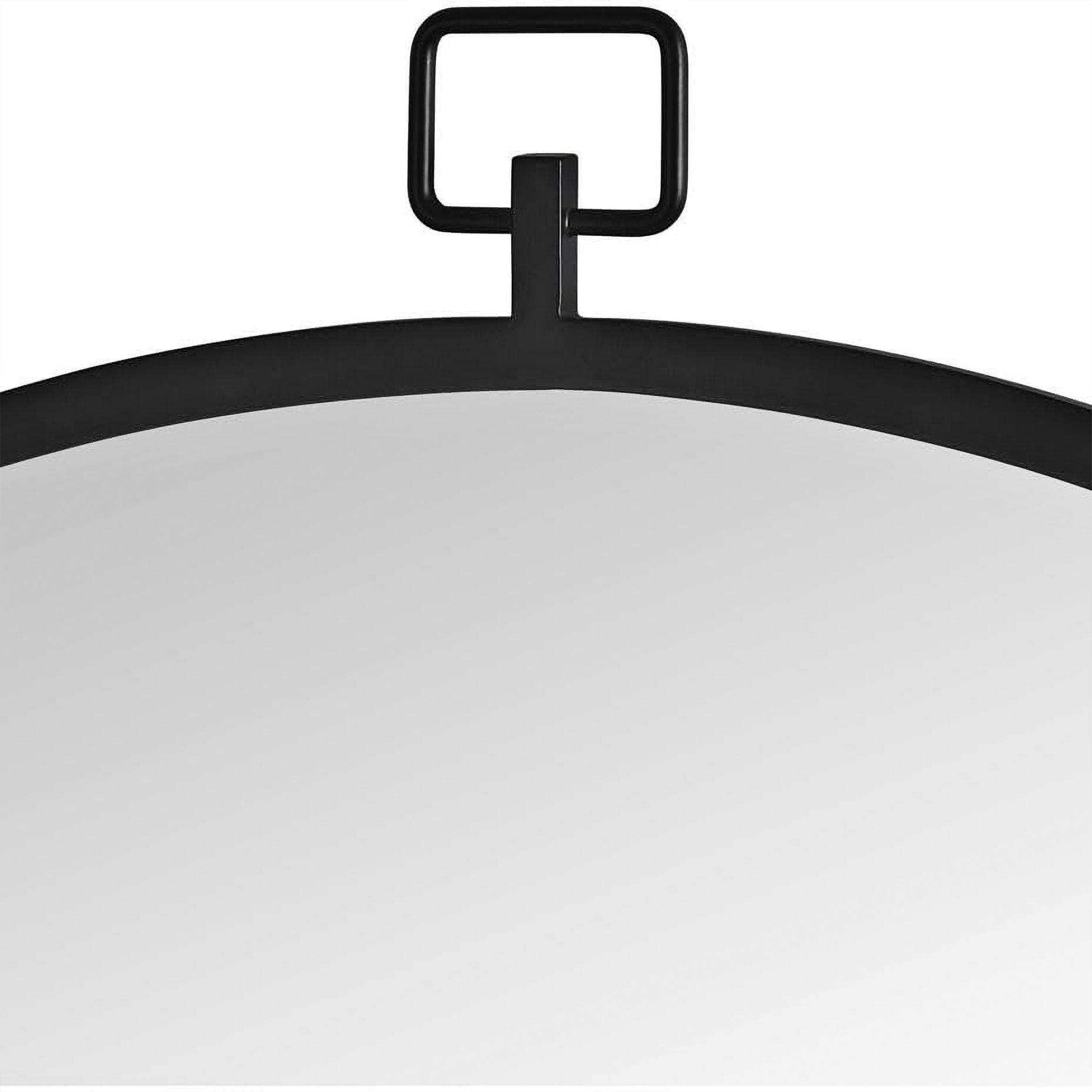 Image 3 Rayden Matte Black Iron 36" x 38 1/2" Wall Mirror more views