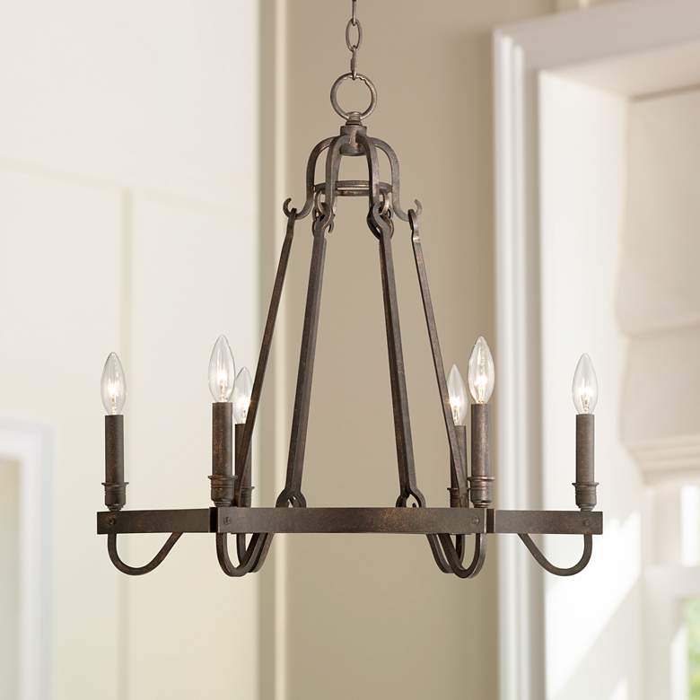 Image 1 Raymore 23 1/2" Wide Rustic Bronze 6-Light Chandelier