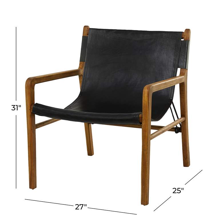 Image 6 Raymore Black Genuine Leather Accent Chair more views