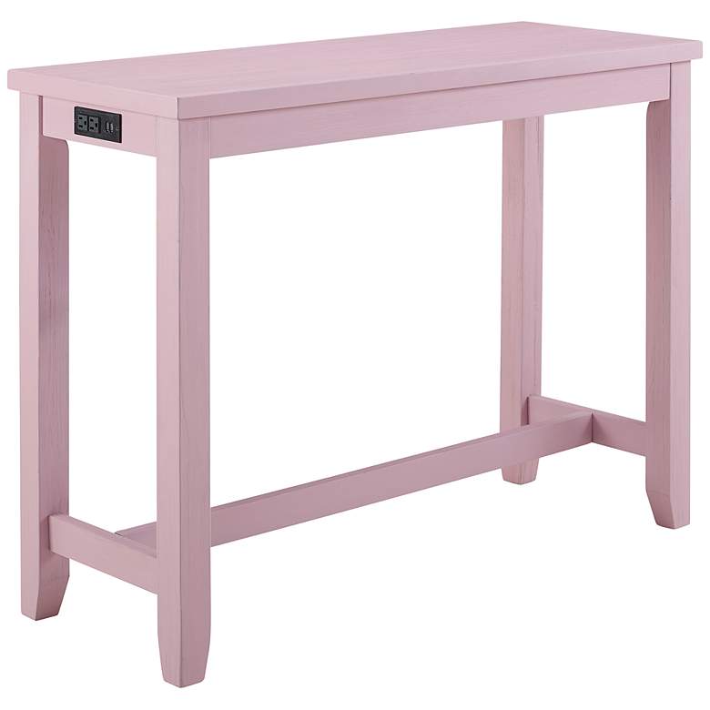 Image 3 Raynea 48 inch Wide x 36 inch HIgh Pink and Gray USB Table Set more views