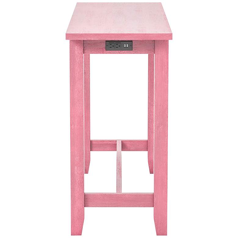 Image 4 Raynea 64 inch Wide Pink Counter Height Dining Table w/ USB Port more views