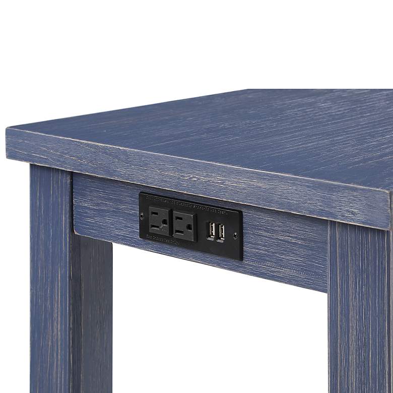 Raynea 64&quot;W Blue Counter Height Dining Table with USB Port  more views