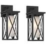 3_Raynor 15" High Black Outdoor Wall Light Set of 2