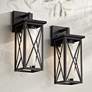 2_Raynor 15" High Black Outdoor Wall Light Set of 2